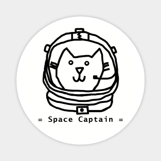 Space Captain Yellow Cat Astronaut Portrait Outline Magnet